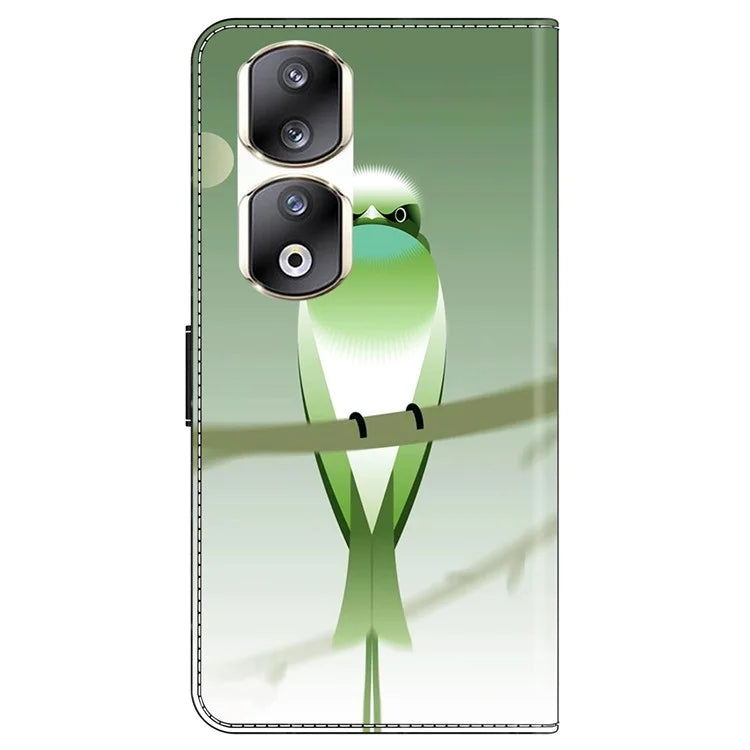 For Honor 90 Pro Case PU Leather Card Slots Phone Back Cover Pattern Printing Design