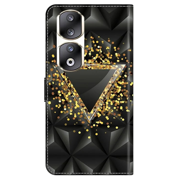 For Honor 90 Pro Case PU Leather Card Slots Phone Back Cover Pattern Printing Design