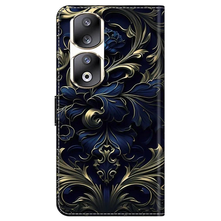 For Honor 90 Pro Case PU Leather Card Slots Phone Back Cover Pattern Printing Design