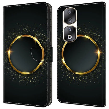 For Honor 90 Pro Case PU Leather Card Slots Phone Back Cover Pattern Printing Design