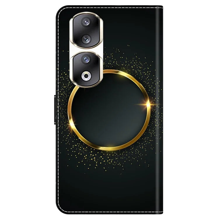 For Honor 90 Pro Case PU Leather Card Slots Phone Back Cover Pattern Printing Design