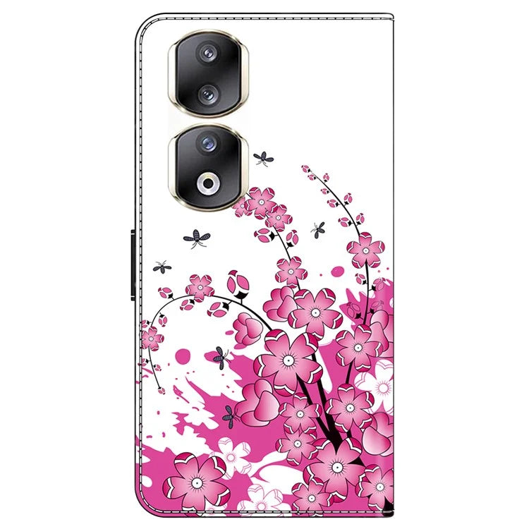 For Honor 90 Pro Case PU Leather Card Slots Phone Back Cover Pattern Printing Design