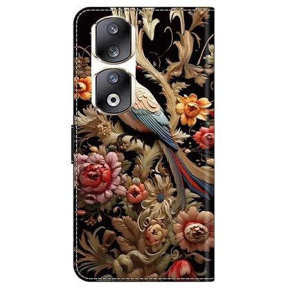 For Honor 90 Pro Case PU Leather Card Slots Phone Back Cover Pattern Printing Design