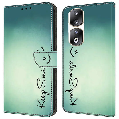 For Honor 90 Pro Case PU Leather Card Slots Phone Back Cover Pattern Printing Design