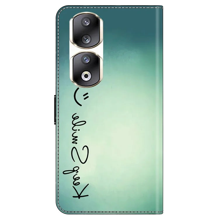 For Honor 90 Pro Case PU Leather Card Slots Phone Back Cover Pattern Printing Design