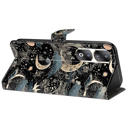 For Honor 90 Pro Case PU Leather Card Slots Phone Back Cover Pattern Printing Design