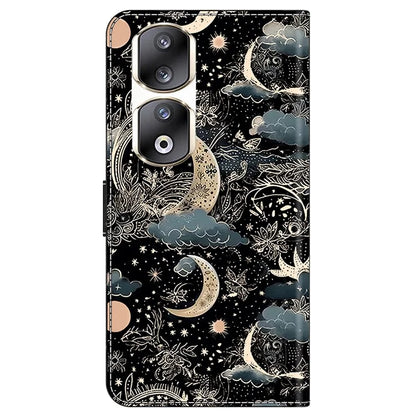 For Honor 90 Pro Case PU Leather Card Slots Phone Back Cover Pattern Printing Design