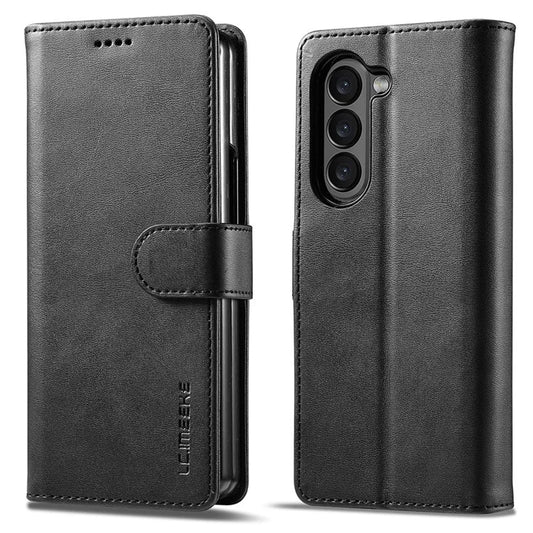 LC.IMEEKE For Samsung Galaxy Z Fold6 5G Case Calf Texture Magnetic Clasp Stand Phone Cover