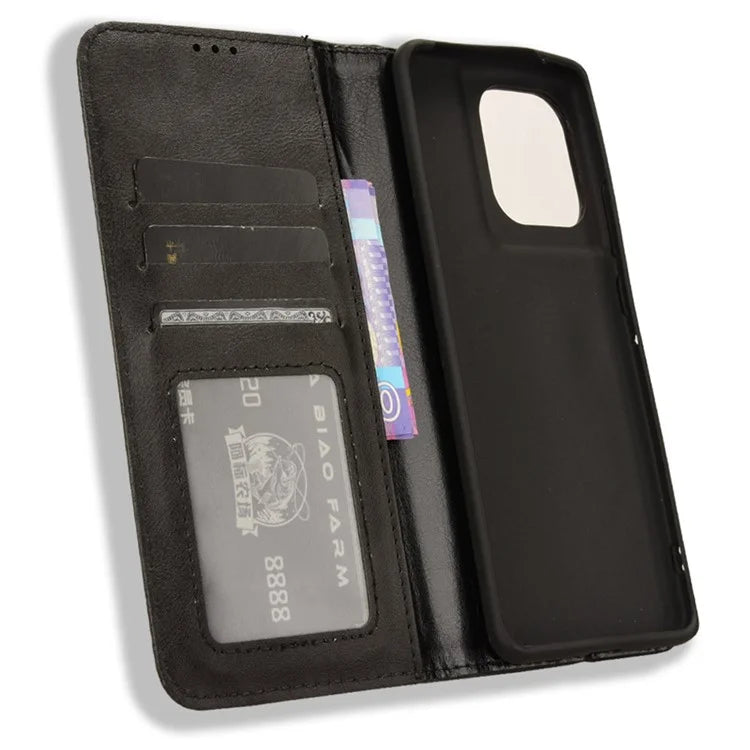 For Motorola Edge 50 Pro 5G Wallet Case Magnetic Closing Retro PU Leather+TPU Phone Cover