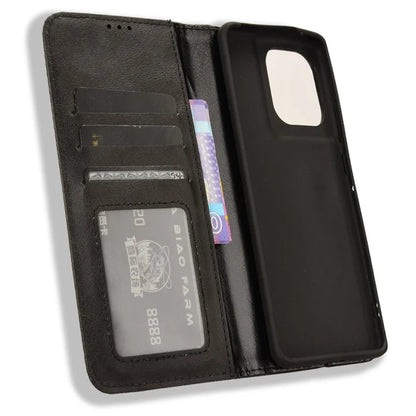 For Motorola Edge 50 Pro 5G Wallet Case Magnetic Closing Retro PU Leather+TPU Phone Cover