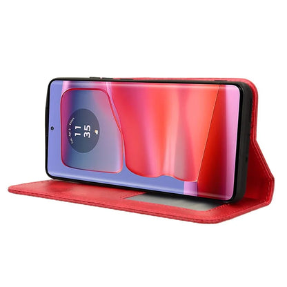 For Motorola Edge 50 Pro 5G Wallet Case Magnetic Closing Retro PU Leather+TPU Phone Cover