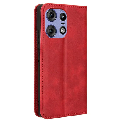 For Motorola Edge 50 Pro 5G Wallet Case Magnetic Closing Retro PU Leather+TPU Phone Cover