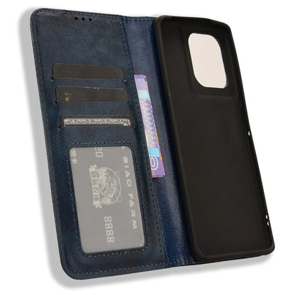 For Motorola Edge 50 Pro 5G Wallet Case Magnetic Closing Retro PU Leather+TPU Phone Cover
