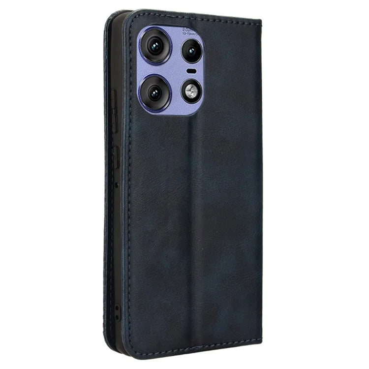 For Motorola Edge 50 Pro 5G Wallet Case Magnetic Closing Retro PU Leather+TPU Phone Cover