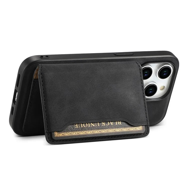 DENIOR D13 For iPhone 15 Pro Max Case Compatible with Magsafe Retro Leather+TPU+PC Phone Shell