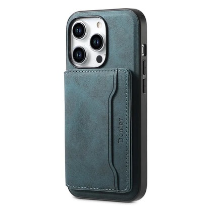 DENIOR D13 For iPhone 15 Pro Cases Leather+TPU+PC Phone Cover Compatible with Magsafe