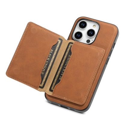 DENIOR D13 For iPhone 15 Pro Cases Leather+TPU+PC Phone Cover Compatible with Magsafe