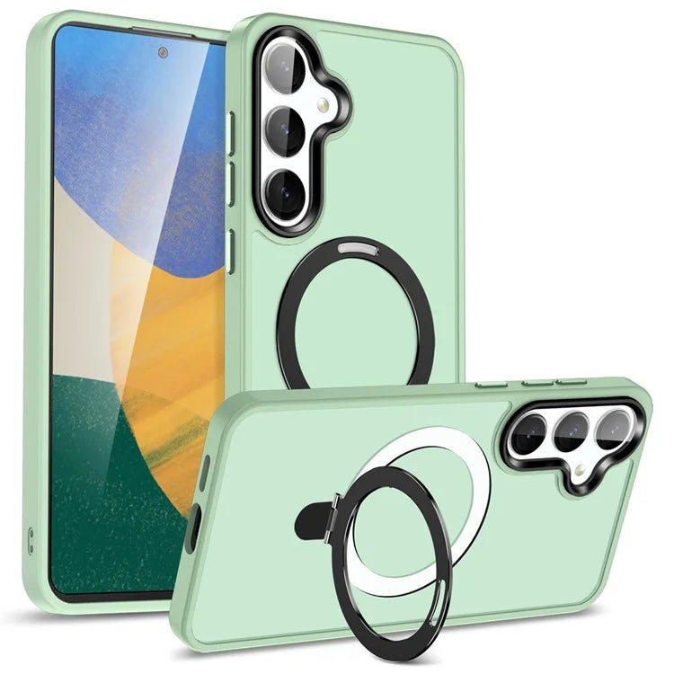 For Samsung Galaxy S24 Ultra PC Case Kickstand Protective Cover Compatible with MagSafe