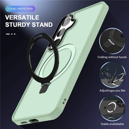 For Samsung Galaxy S24 Ultra PC Case Kickstand Protective Cover Compatible with MagSafe
