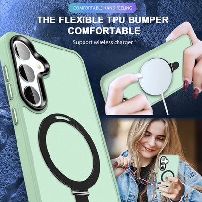 For Samsung Galaxy S24 Ultra PC Case Kickstand Protective Cover Compatible with MagSafe