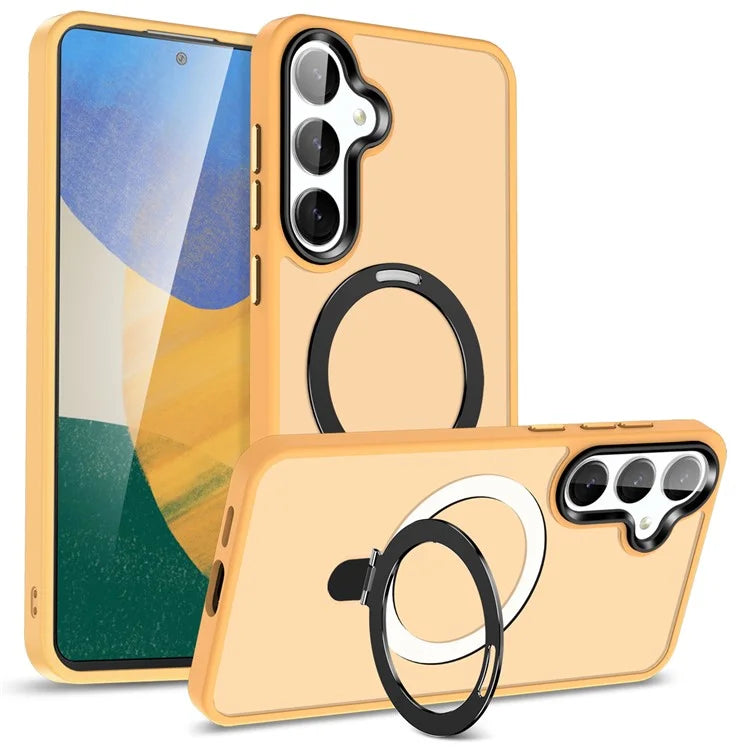 For Samsung Galaxy S24 Ultra PC Case Kickstand Protective Cover Compatible with MagSafe