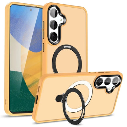 For Samsung Galaxy S24 Ultra PC Case Kickstand Protective Cover Compatible with MagSafe