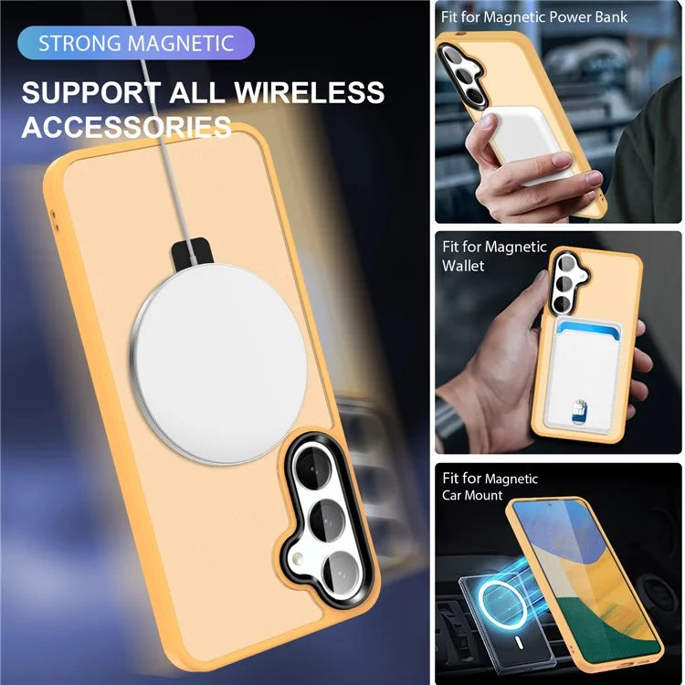 For Samsung Galaxy S24 Ultra PC Case Kickstand Protective Cover Compatible with MagSafe
