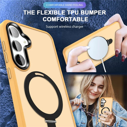 For Samsung Galaxy S24 Ultra PC Case Kickstand Protective Cover Compatible with MagSafe
