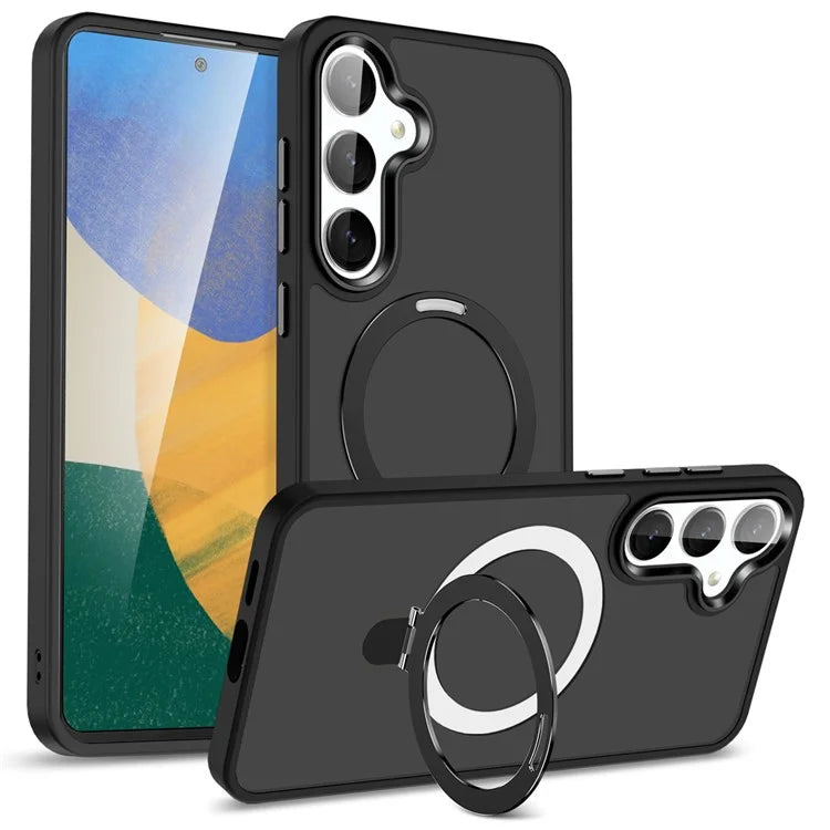 For Samsung Galaxy S24 Ultra PC Case Kickstand Protective Cover Compatible with MagSafe
