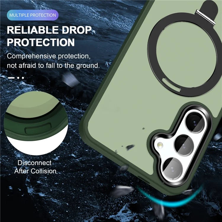 For Samsung Galaxy S24 Ultra PC Case Kickstand Protective Cover Compatible with MagSafe