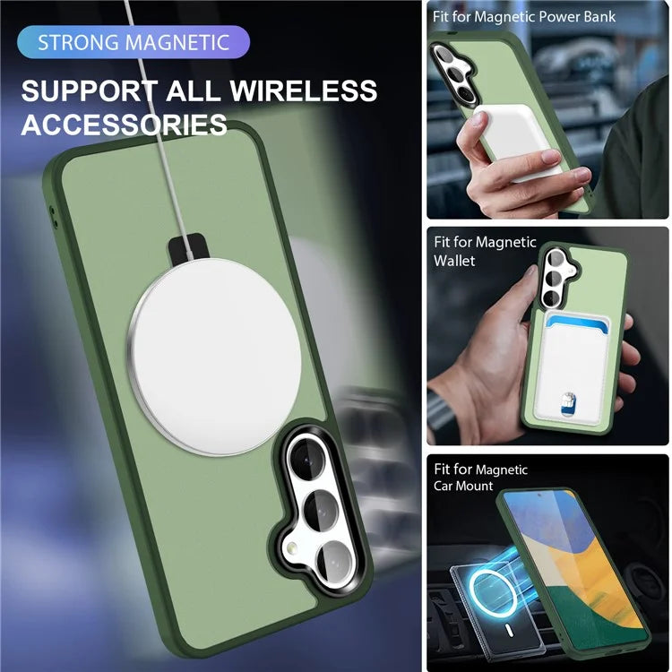 For Samsung Galaxy S24 Ultra PC Case Kickstand Protective Cover Compatible with MagSafe