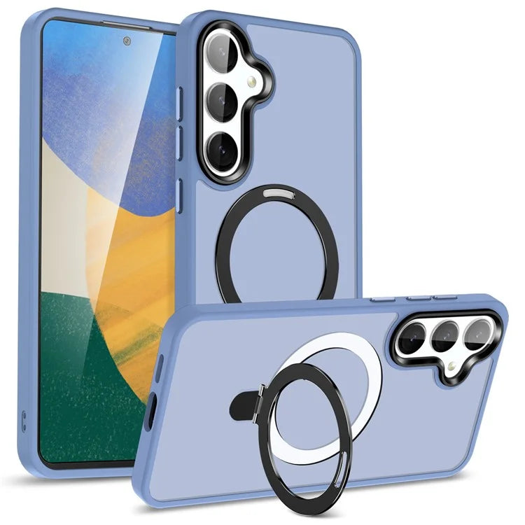 For Samsung Galaxy S24 Ultra PC Case Kickstand Protective Cover Compatible with MagSafe