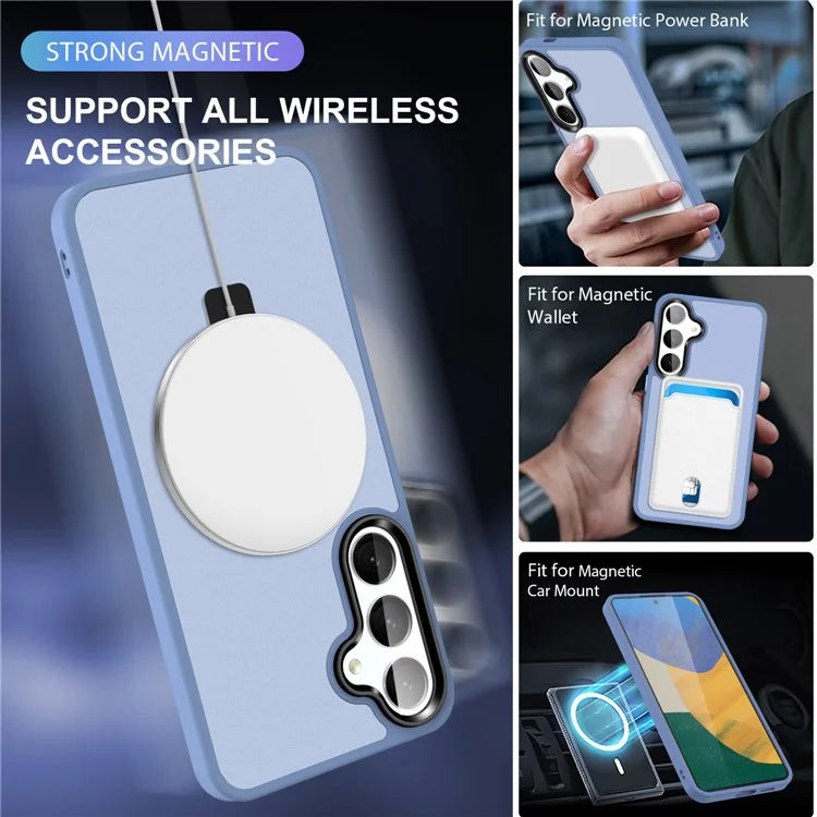 For Samsung Galaxy S24 Ultra PC Case Kickstand Protective Cover Compatible with MagSafe