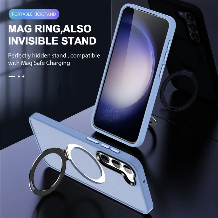 For Samsung Galaxy S24 Ultra PC Case Kickstand Protective Cover Compatible with MagSafe