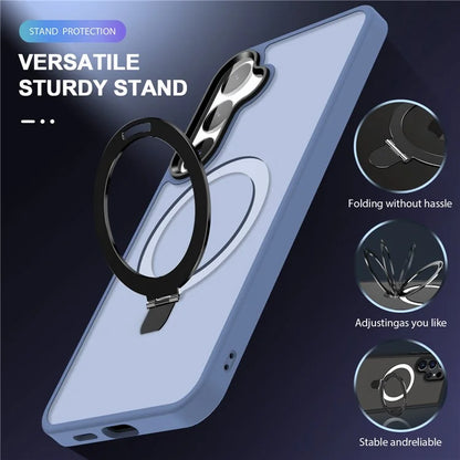 For Samsung Galaxy S24 Ultra PC Case Kickstand Protective Cover Compatible with MagSafe