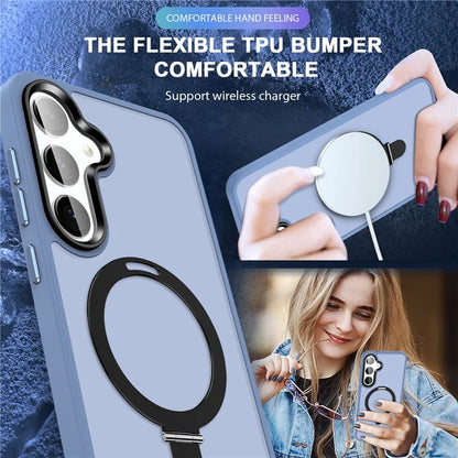 For Samsung Galaxy S24 Ultra PC Case Kickstand Protective Cover Compatible with MagSafe