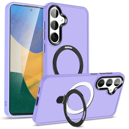 For Samsung Galaxy S24 Ultra PC Case Kickstand Protective Cover Compatible with MagSafe