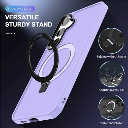 For Samsung Galaxy S24 Ultra PC Case Kickstand Protective Cover Compatible with MagSafe