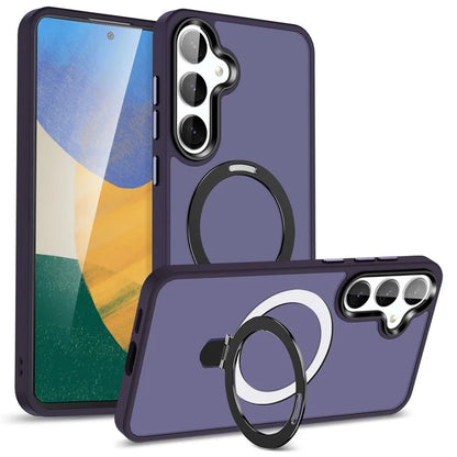 For Samsung Galaxy S24 Ultra PC Case Kickstand Protective Cover Compatible with MagSafe