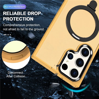 For Samsung Galaxy S23 Cover Magnetic PC Phone Shell Kickstand Protective Cover