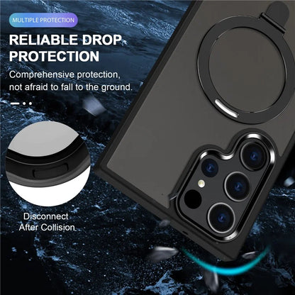 For Samsung Galaxy S23 Cover Magnetic PC Phone Shell Kickstand Protective Cover