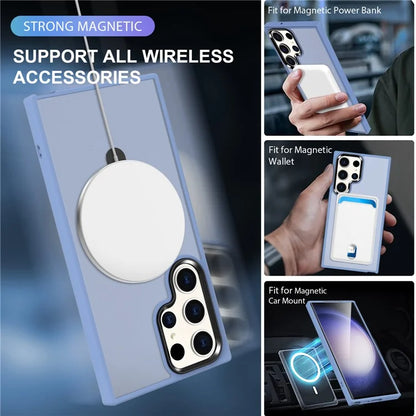 For Samsung Galaxy S23 Cover Magnetic PC Phone Shell Kickstand Protective Cover