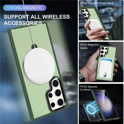 For Samsung Galaxy S23 Cover Magnetic PC Phone Shell Kickstand Protective Cover
