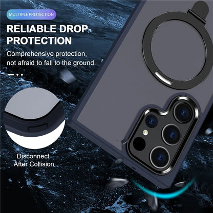 For Samsung Galaxy S23 Cover Magnetic PC Phone Shell Kickstand Protective Cover