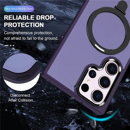 For Samsung Galaxy S23 Cover Magnetic PC Phone Shell Kickstand Protective Cover