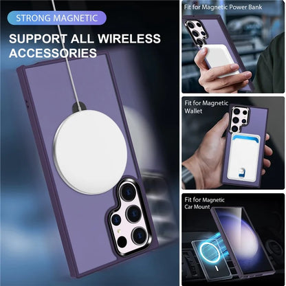 For Samsung Galaxy S23 Cover Magnetic PC Phone Shell Kickstand Protective Cover