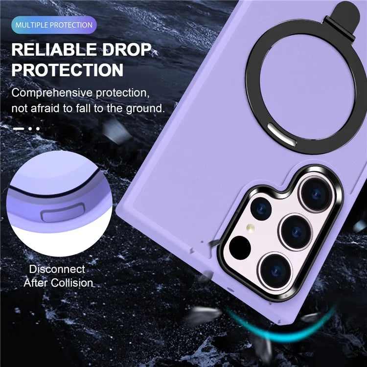 For Samsung Galaxy S23 Cover Magnetic PC Phone Shell Kickstand Protective Cover