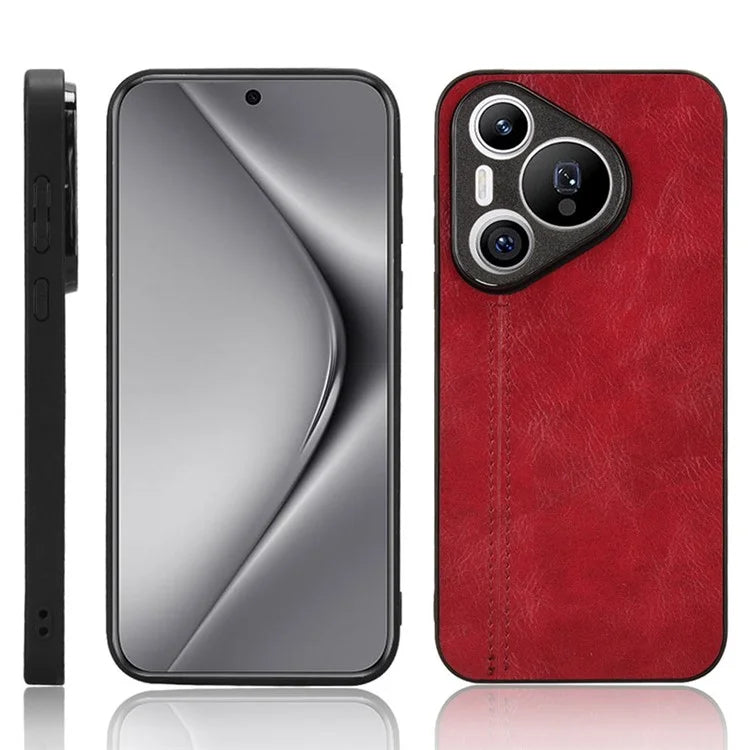 For Huawei Pura 70 Case PU+PC+TPU Phone Back Cover Stitching Line Design