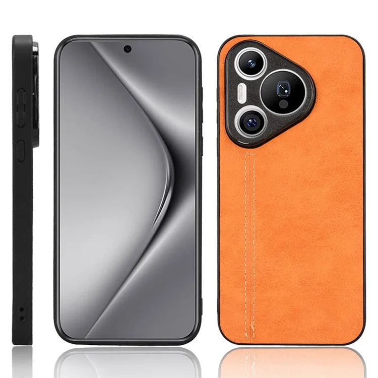 For Huawei Pura 70 Case PU+PC+TPU Phone Back Cover Stitching Line Design