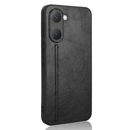 For vivo Y03 Case Stitching Line Design Leather+PC+TPU Phone Cover